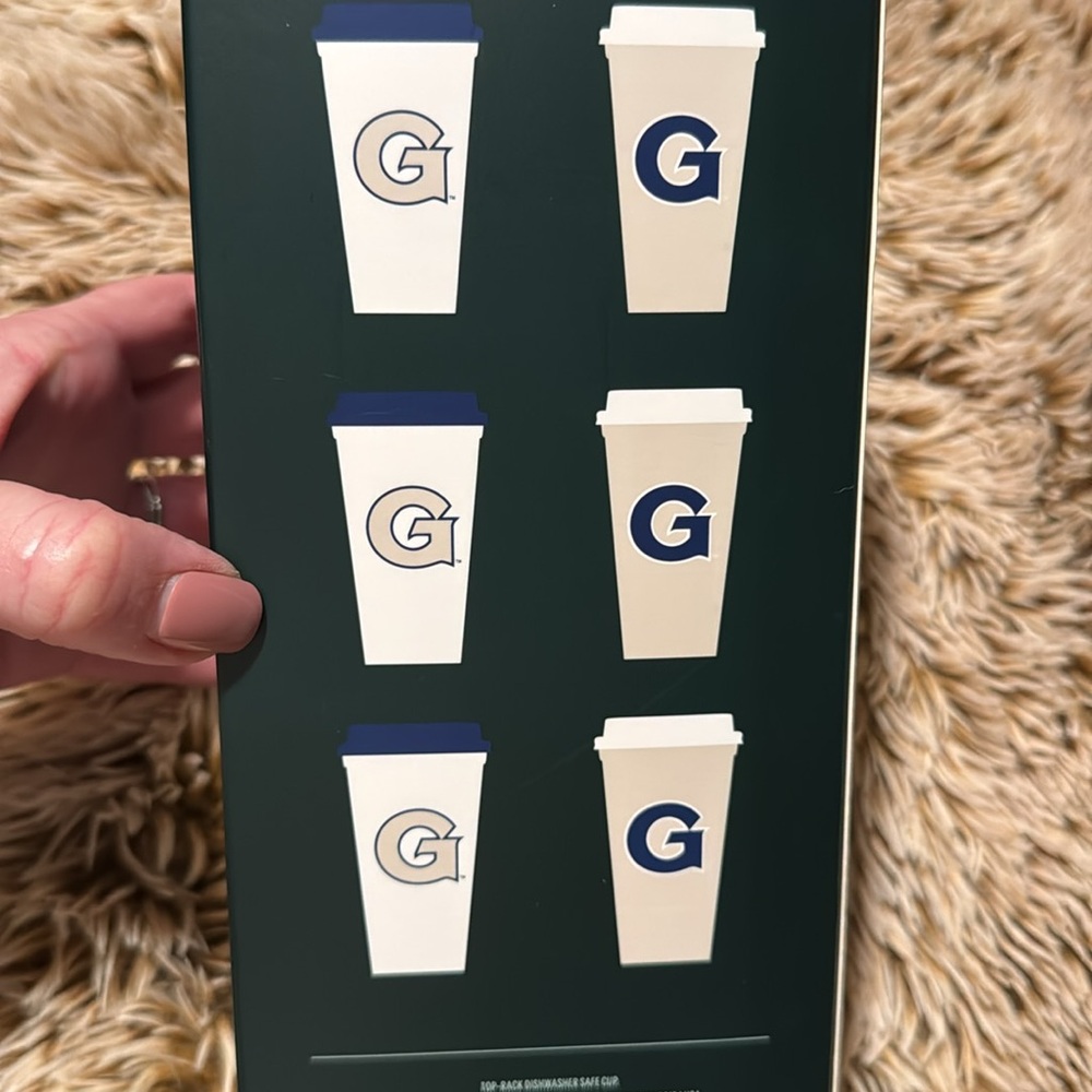NIB Georgetown Grayson College Starbucks Hot Cup Set of 5 Campus Collection - Picture 2 of 6